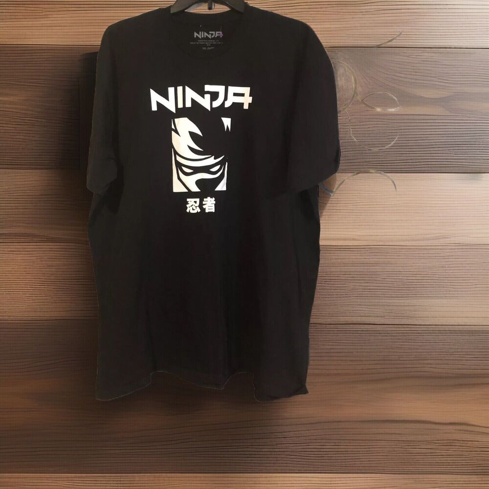 Ninja Tyler Blevins Shirt Mens 3XL Black Twitch Streamer Kanji Logo Graphic Tee